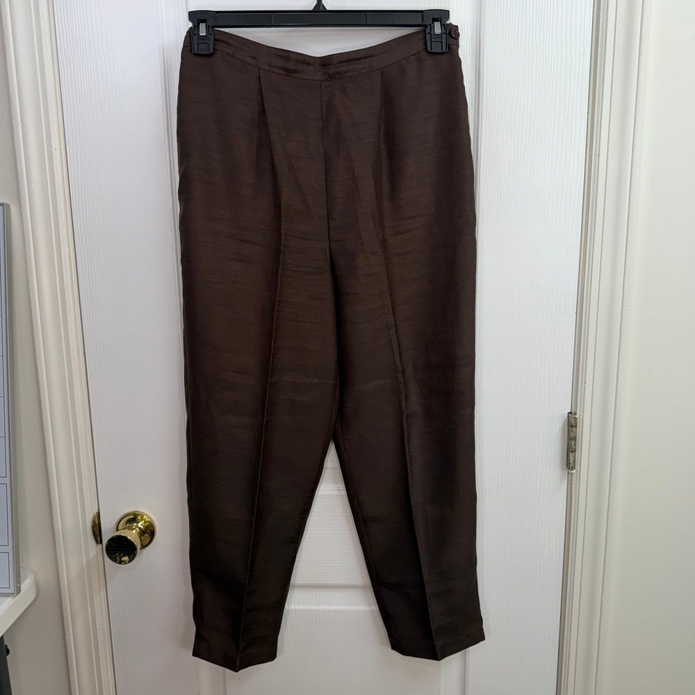 Vintage Selene Sport brown pull on straight fit trousers pants business casual